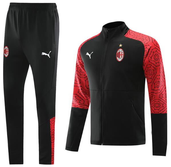 AC Milan Black Red Training Suits Jacket with Trousers 2020/21